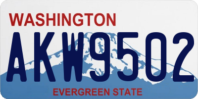 WA license plate AKW9502