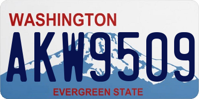 WA license plate AKW9509