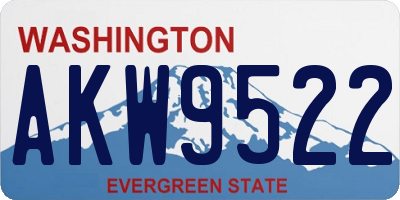 WA license plate AKW9522