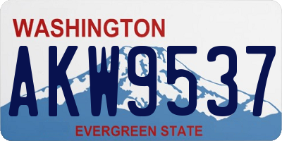 WA license plate AKW9537