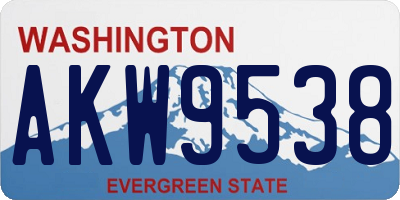 WA license plate AKW9538