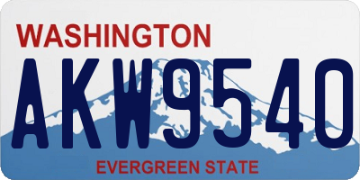 WA license plate AKW9540