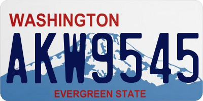 WA license plate AKW9545