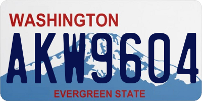 WA license plate AKW9604