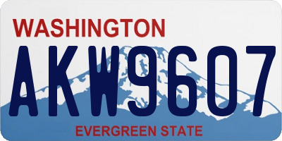 WA license plate AKW9607