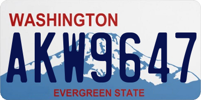 WA license plate AKW9647