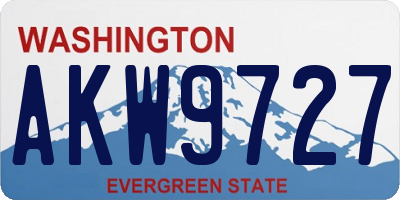 WA license plate AKW9727