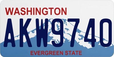 WA license plate AKW9740