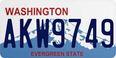 WA license plate AKW9749