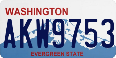 WA license plate AKW9753