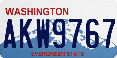 WA license plate AKW9767