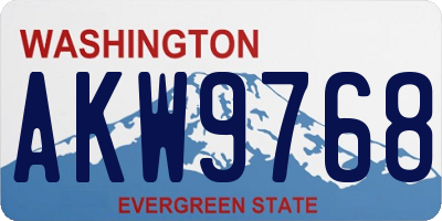 WA license plate AKW9768