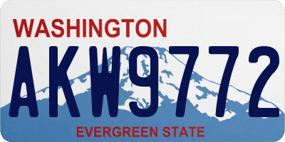 WA license plate AKW9772