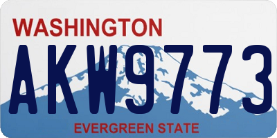WA license plate AKW9773