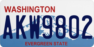 WA license plate AKW9802