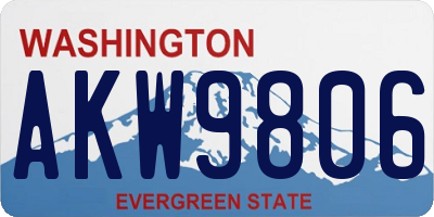WA license plate AKW9806