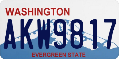 WA license plate AKW9817