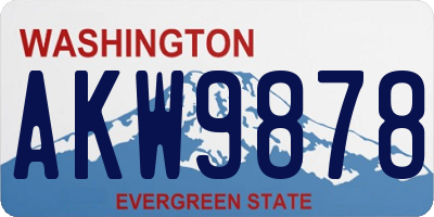 WA license plate AKW9878