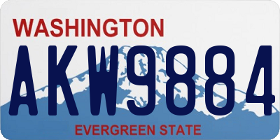 WA license plate AKW9884