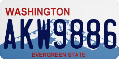 WA license plate AKW9886