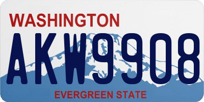 WA license plate AKW9908