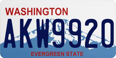 WA license plate AKW9920