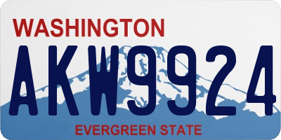 WA license plate AKW9924