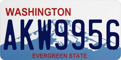 WA license plate AKW9956