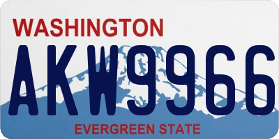 WA license plate AKW9966