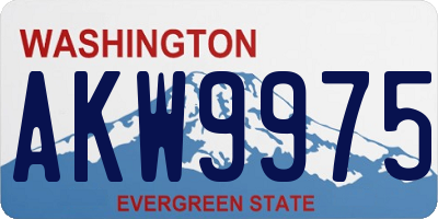 WA license plate AKW9975