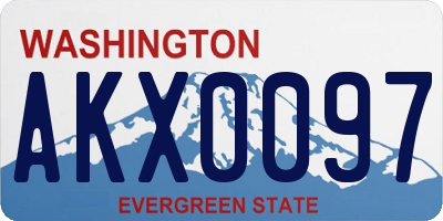 WA license plate AKX0097