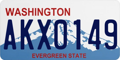 WA license plate AKX0149