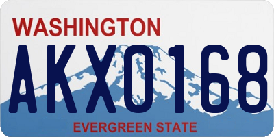WA license plate AKX0168