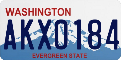 WA license plate AKX0184