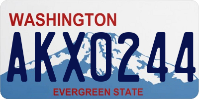 WA license plate AKX0244