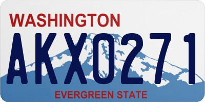 WA license plate AKX0271