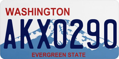 WA license plate AKX0290