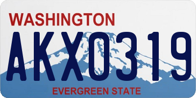 WA license plate AKX0319