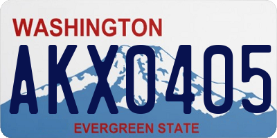 WA license plate AKX0405
