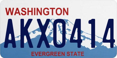 WA license plate AKX0414