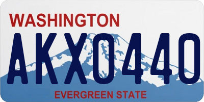 WA license plate AKX0440