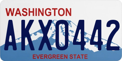 WA license plate AKX0442