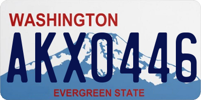 WA license plate AKX0446