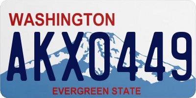 WA license plate AKX0449