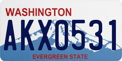 WA license plate AKX0531