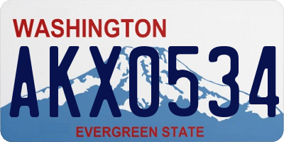 WA license plate AKX0534