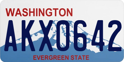 WA license plate AKX0642