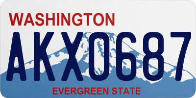 WA license plate AKX0687