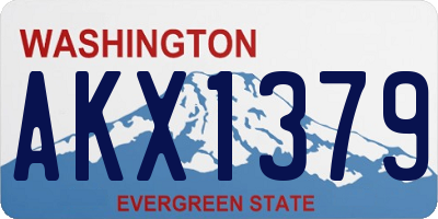 WA license plate AKX1379