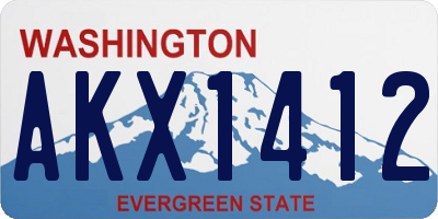 WA license plate AKX1412
